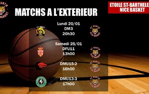 Matchs de la semaine à l'extérieur