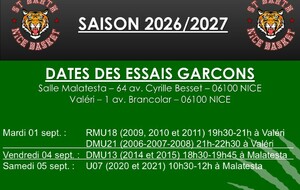 Essais Garçons